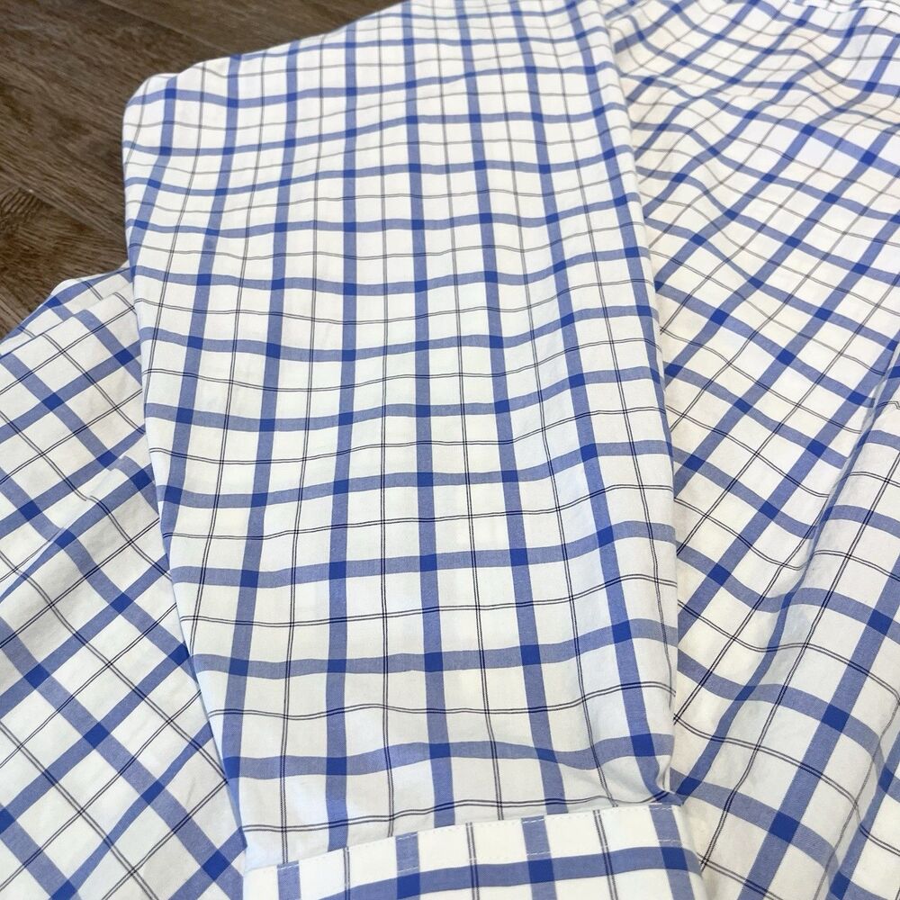 LL Bean Wrinkle & Stain Resistant Shirt XL Plaid Blue Button Down Long Sleeve - Picture 7 of 8